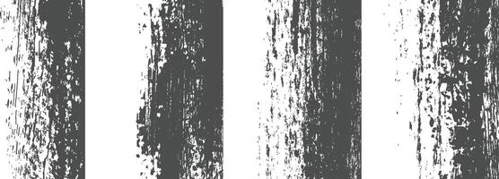 Set of black Grunge Distressed overlay texture art background vector