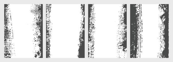 black distressed overlay grunge texture background set vector