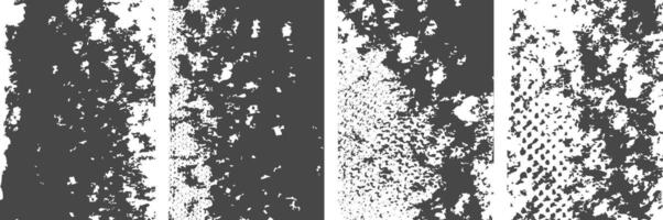 Set of distressed overlay grunge texture backgrounds vector