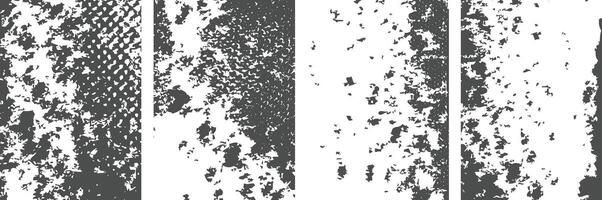 Collection of distressed overlay grunge texture backgrounds vector