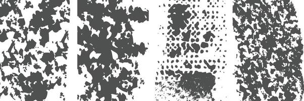 Collection of distressed overlay grunge texture background with black and white color vector