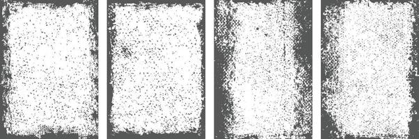 Distressed overlay grunge frame backgrounds set vector