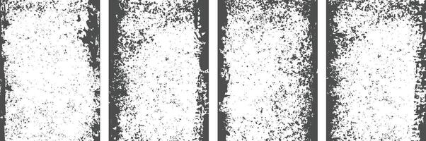 Set of distressed overlay grunge banner background with black and white color vector