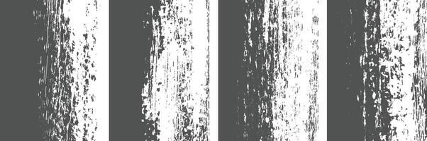 Set of black and white Grunge Distressed overlay texture art background vector