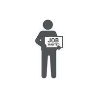 Flat design illustration of people in need of work, looking for a job. vector