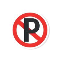 red circle design of no parking sign. vector