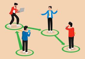 Teamwork in business or communication management in a company vector