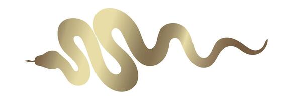 Golden snake silhouette. Wriggling snake silhouette isolated on transparent background vector