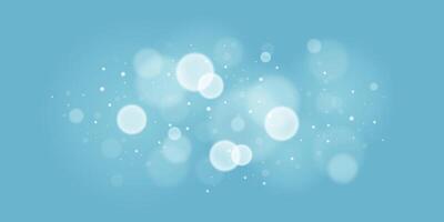 Soft focus light bokeh lights on blue background. Glittering sparkles and shining circles for festive themes. Winter bokeh lights vector