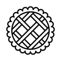 A black and white illustration of a pie vector