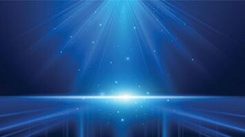 Blue light abstract background, shining from top to bottom, with sparkling light effects, concept of the award ceremony backdrop. vector