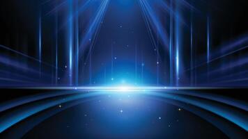 Elegant abstract blue light Background, shining vertically with sparkling light effects, template for an award ceremony backdrop. vector
