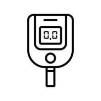 Glucose Test Strip and Meter Icon vector
