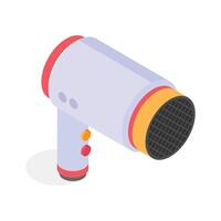 Take your hands on this creative icon of hair dryer in trendy style. vector