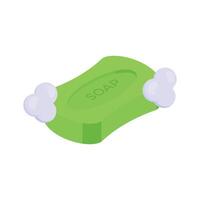 A vibrant bar of soap, depicted in an isometric style. vector