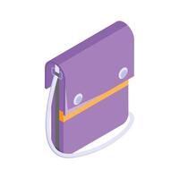 Creatively crafted isometric icon of handbag in modern design style. vector