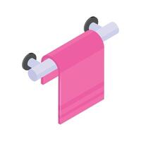 Ready to use isometric icon of towel rack in trendy style. vector