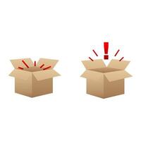 Warning box with an exclamation mark. illustration vector