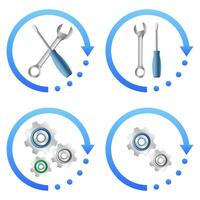 Set of processing icons. Perfect for data analysis. illustration vector