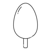 Ice cream Eskimo oval shape on stick Outline linear icon concept World Ice Cream Day design element. Isolated illustration Sticker Logo Icon Thematic cards or print materials, price tag, label vector