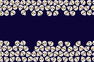 Sugar Skulls Top and bottom decorative rectangular frame border Day of the dead Copy space Template. Isolated illustration Greeting or invitation cards, poster or web promo banner, leaflet, tag vector