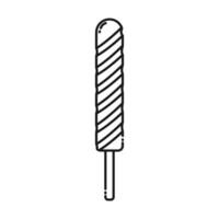 Eskimo or Frozen juice on stick linear icon concept. Logo Sticker Pictogram minimalist design idea. Isolated illustration Thematic card, poster, leaflet, price, label or web promo banner, print vector