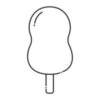 Ice cream Abstract wavy shape on stick linear Icon minimalist design concept. Logo Pictogram idea. Isolated illustration Thematic cards or web promo banner, leaflets, print materials or tags vector