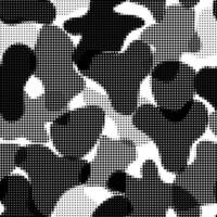 Halftone Black and White Abstract Pattern with Irregular Shapes and Dots Illustration vector