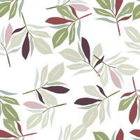 Leafy botanical seamless pattern with earthy tones for textile design vector