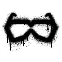Graffiti emoticon Cool smiling Sunglasses isolated with a white background. vector