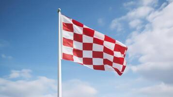 flag red and white check photo