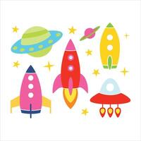 Dreams Of Space Spaceships Clipart For Aspiring Astronauts vector