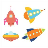 Galactic Explorers Futuristic Spaceship Clipart Collection vector