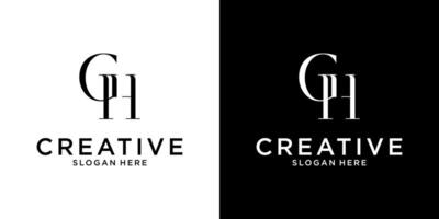 GH or HG initial letter logo design vector