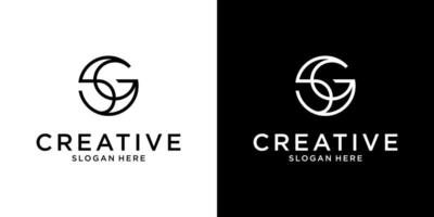 SG or GS initial letter logo design vector