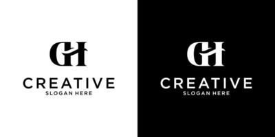 GH or HG initial letter logo design concept vector