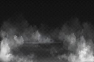 Smoke and fog on a black background vector