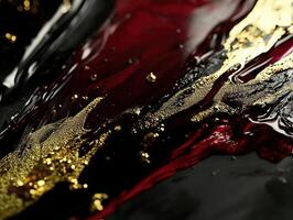Dramatic close up of molten metallic gold texture for luxury design photo