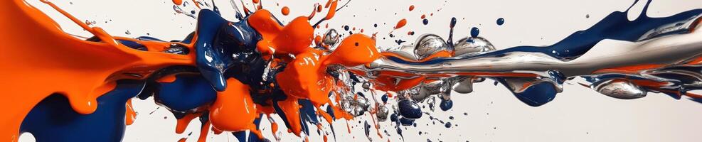 Dynamic expression of colorful paint splashes in motion photo