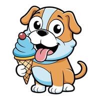 Frenchie Bulldog and a Tasty Ice Cream Cone vector