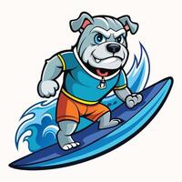 Determined Bulldog Mastering the Waves vector