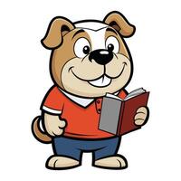 Pup with a Passion for Books and Stories vector
