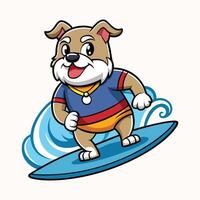 Bulldog Enjoying the Ocean Breeze vector