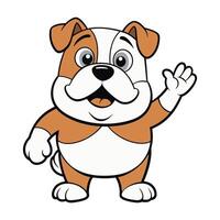 Bulldog with a Welcome Sign and Smile vector