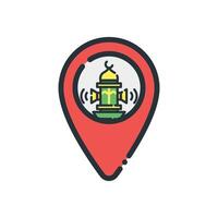 simple mosque location icon vector