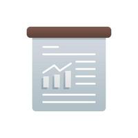 simple presentation icon, a document with a graph on it vector