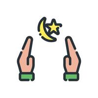 icon of praying in the month of ramadan. vector