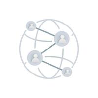 a globe with people connected to each other vector