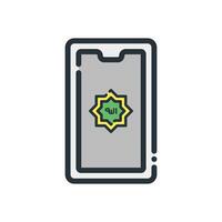 cellphone icon with Islamic illustration in it vector