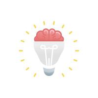 a light bulb with a brain inside vector